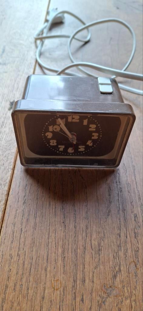 Vintage Electra wekker - Bruin, retro design, Ophalen of Verzenden
