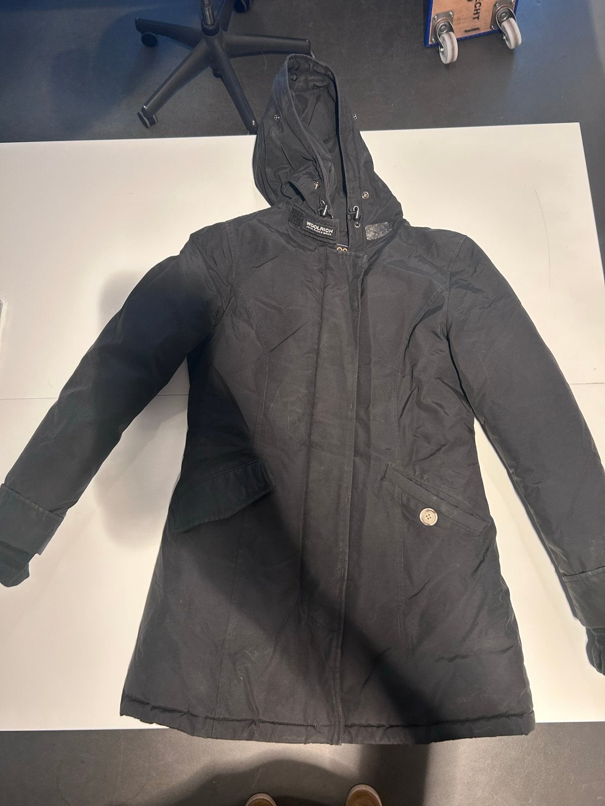 Woolrich Damesjas Maat S - Zwart, Kleding | Dames, Jassen | Winter, Ophalen of Verzenden, Gedragen, Maat 36 (S), Zwart
