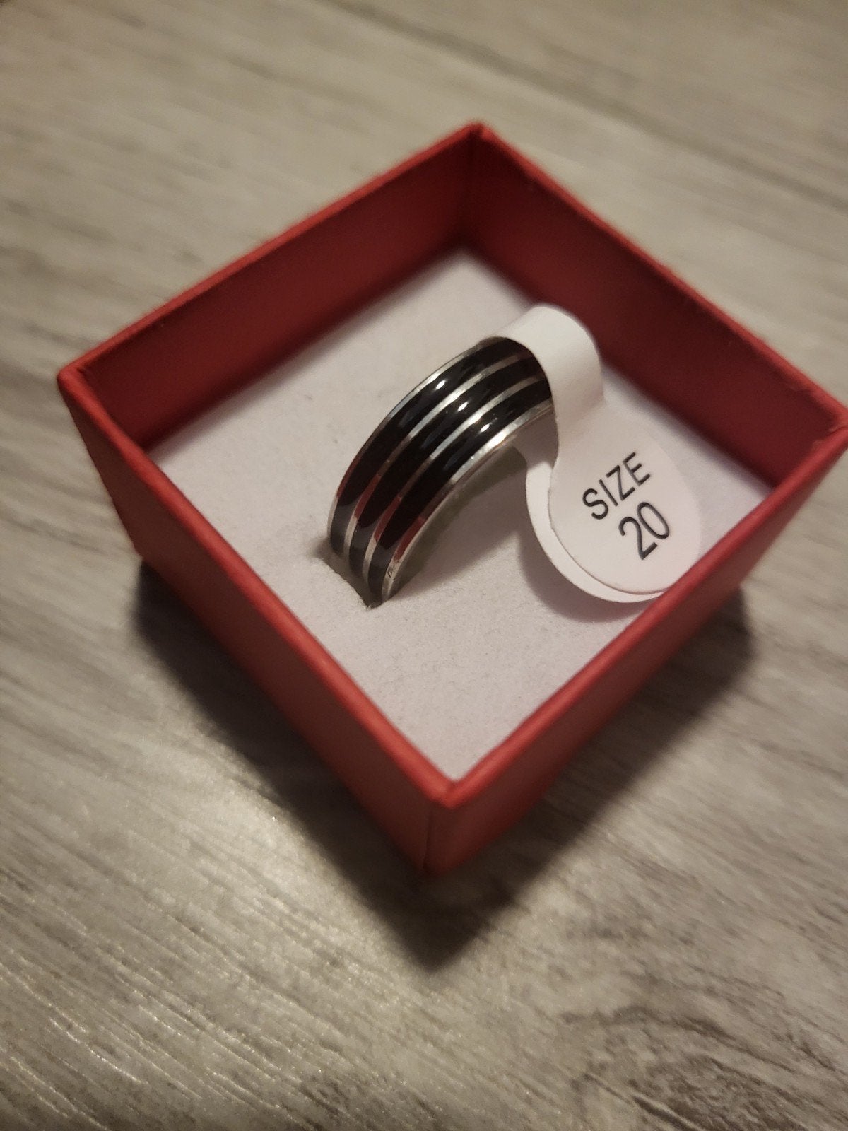 Nieuwe Zwarte Ring Maat 20, Sieraden, Tassen en Uiterlijk, Ringen, 20 of groter, IJzer of Staal, Zwart, Nieuw