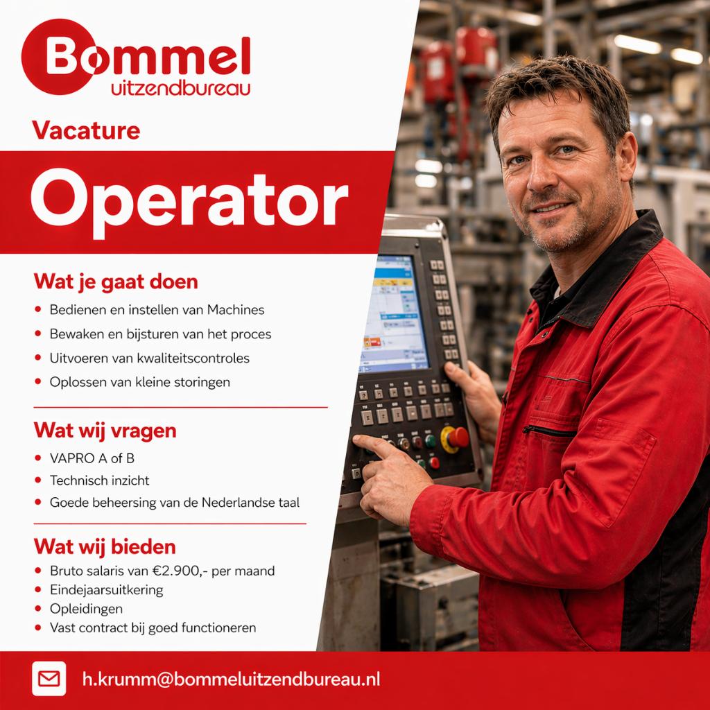 Gratis, Vacatures, Vacatures | Industrie en Productie, MBO, Vanaf 3 jaar, Vast contract, Geschikt als bijbaan, Variabele uren
