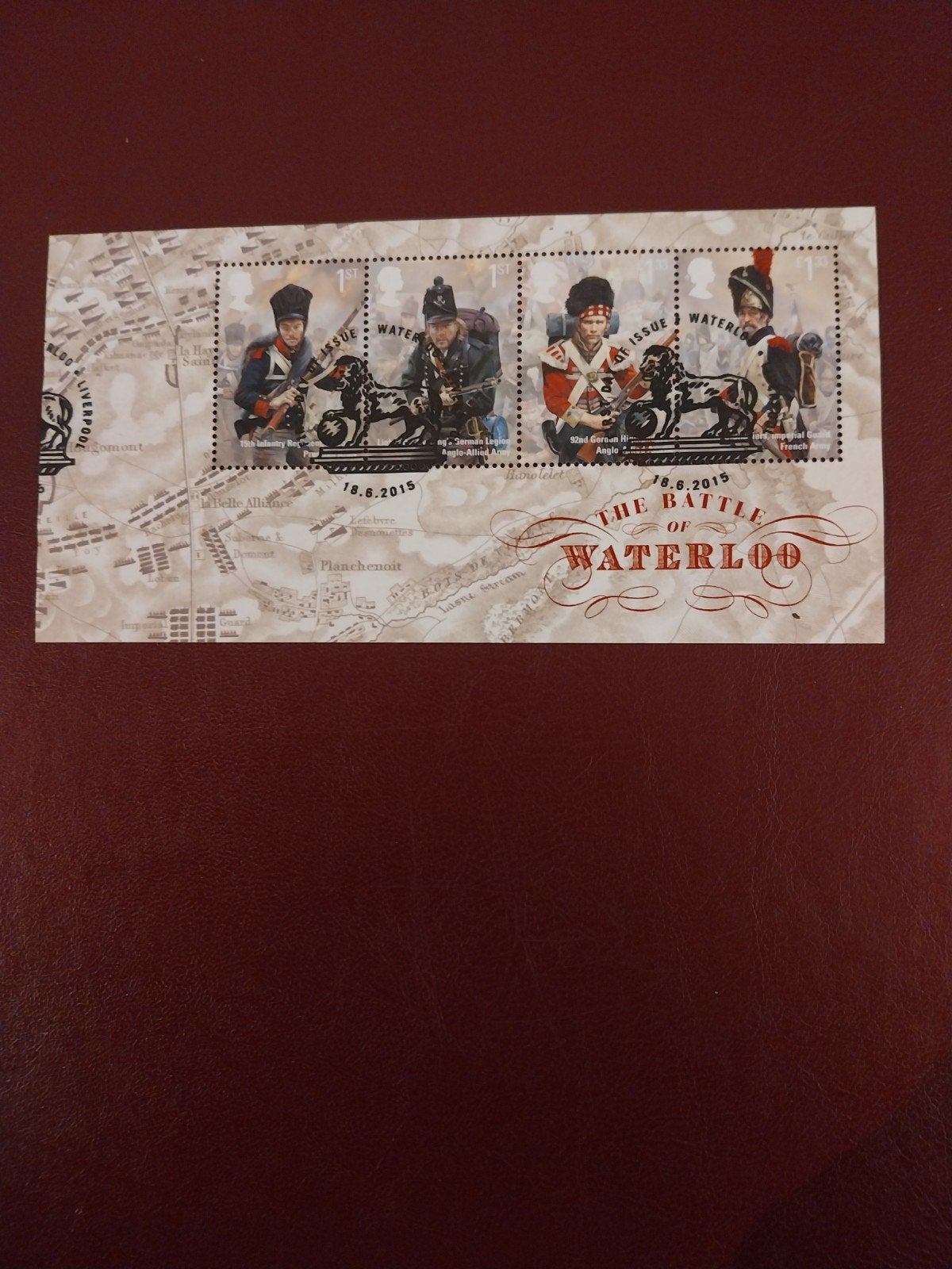 Engeland blok 93 Waterloo 2015 gestempeld mi 12 eu, Ophalen of Verzenden