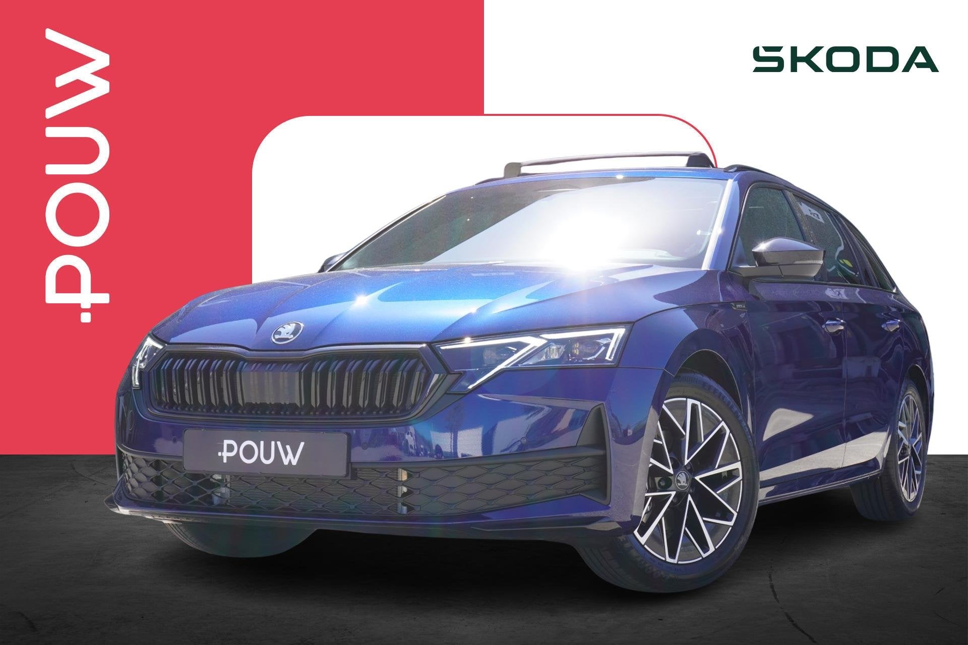 Skoda Octavia Combi 1.5 TSI 150pk MHEV Sportline Tour | Stoe, Euro 6, 4 cilinders, Blauw, Leder en Stof