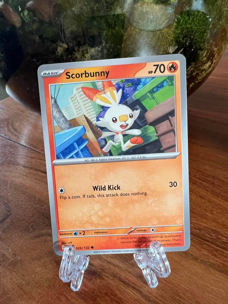 Pokémon Scorbunny Kaart 026/132 - Near Mint, Ophalen of Verzenden, Zo goed als nieuw, Losse kaart