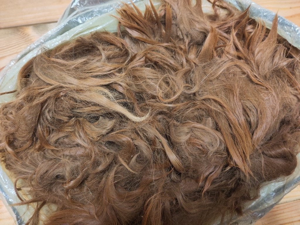 Ruwe suri alpacawol, licht bruin, Ophalen of Verzenden, Nieuw, Spinwol