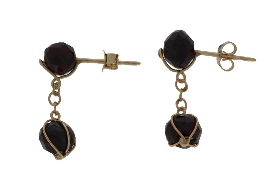 Granaat antiek set 14k gouden oorbellen dames klassiek, Sieraden, Tassen en Uiterlijk, Antieke sieraden, Verzenden, Goud, Oorbellen