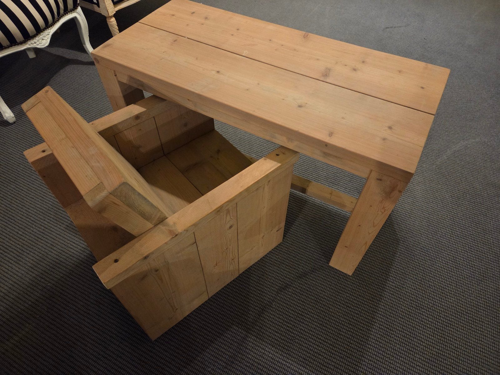 Kinderbureau steigerhout 90x40x55cm, Ophalen, Gebruikt, Tafel(s)