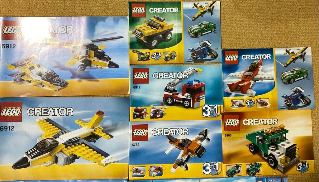 Lego Creator 3-in-1 bundel - met boekjes en dozen, Gebruikt, Lego, Compleet, Ophalen of Verzenden
