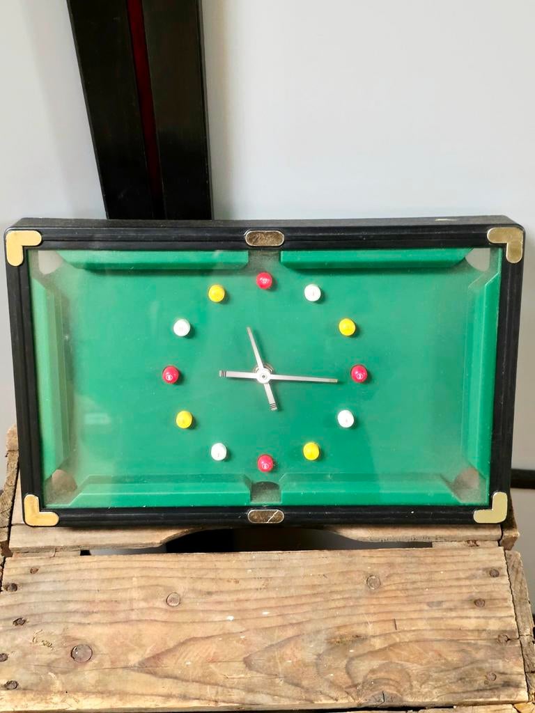 9866 : Retro Wall Clock, Ophalen of Verzenden, Gebruikt, Analoog, Wandklok