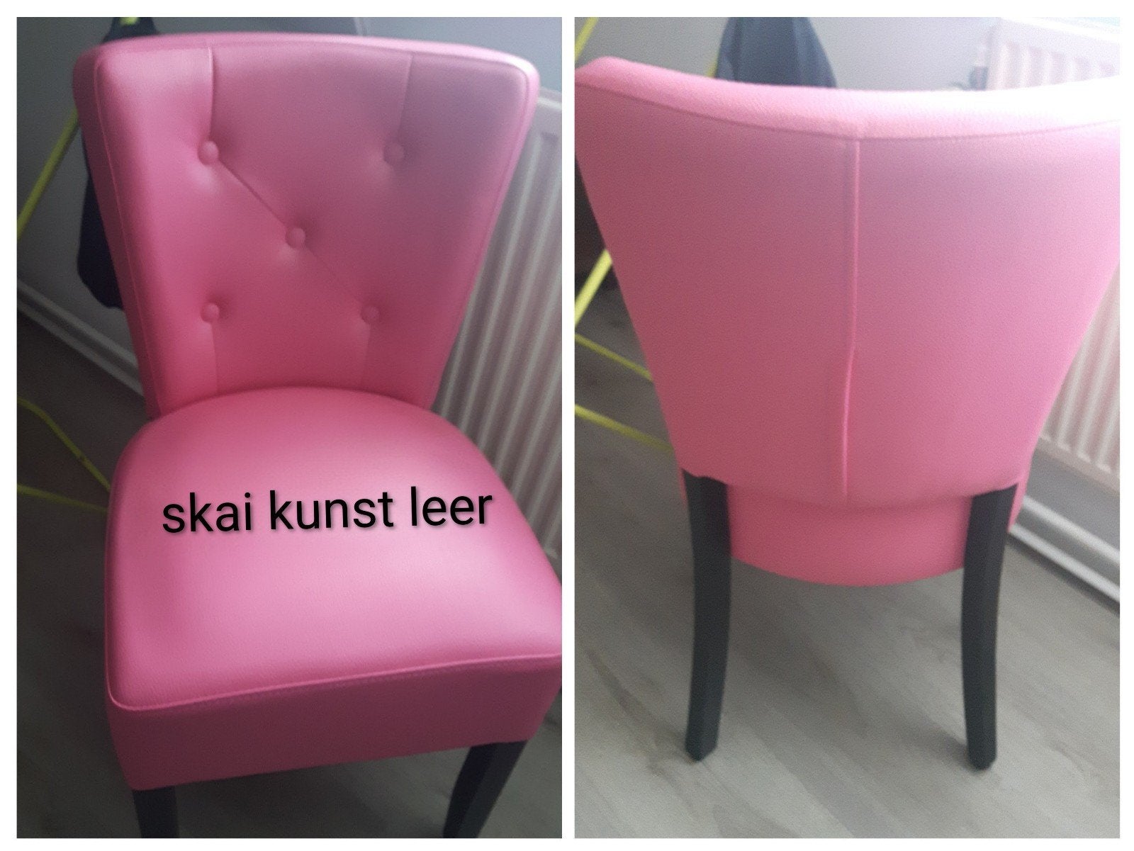 Roze Skai Kunstleer Stoel - Zo goed als nieuw, Ophalen, Overige kleuren, Zo goed als nieuw, Vier