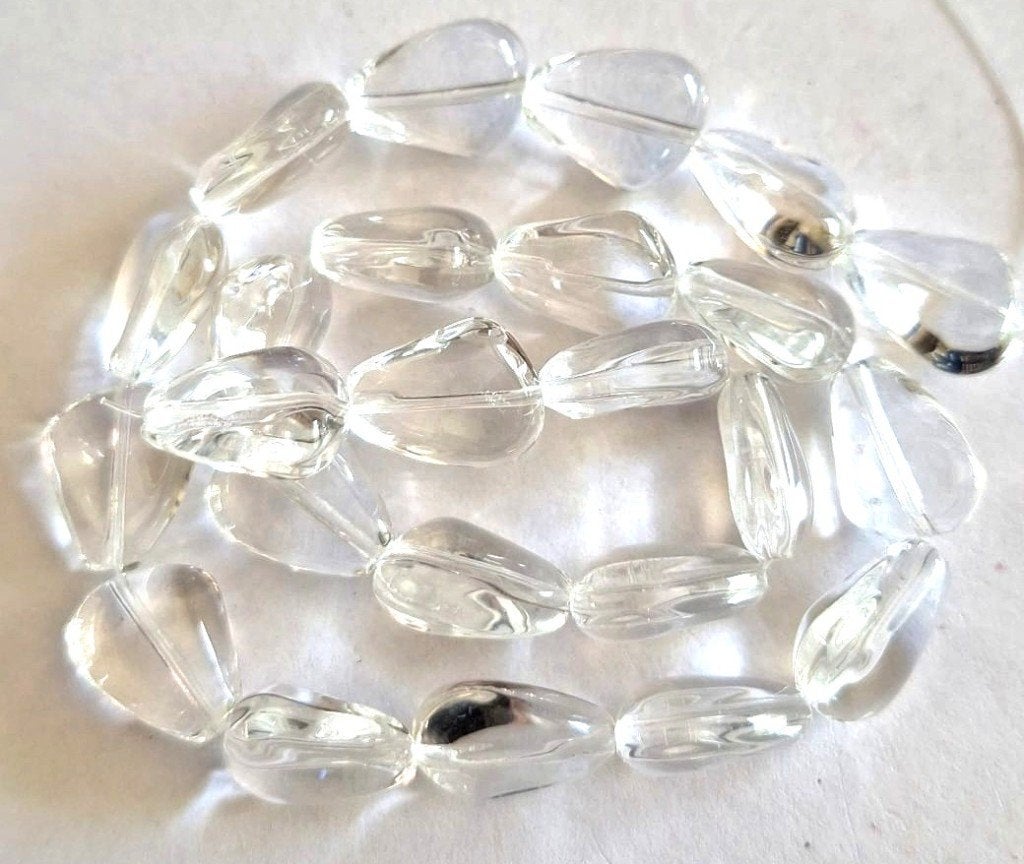 Streng doorzichtige aparte vorm glas kralen 15x12 mm, Verzenden, Nieuw, Kraal