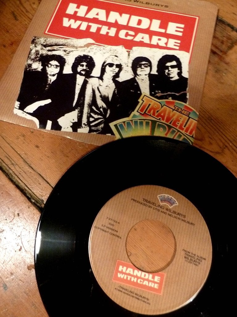 Bob Dylan Traveling Wilburys Handle With Care USA single -, Ophalen of Verzenden, Gebruikt, Pop
