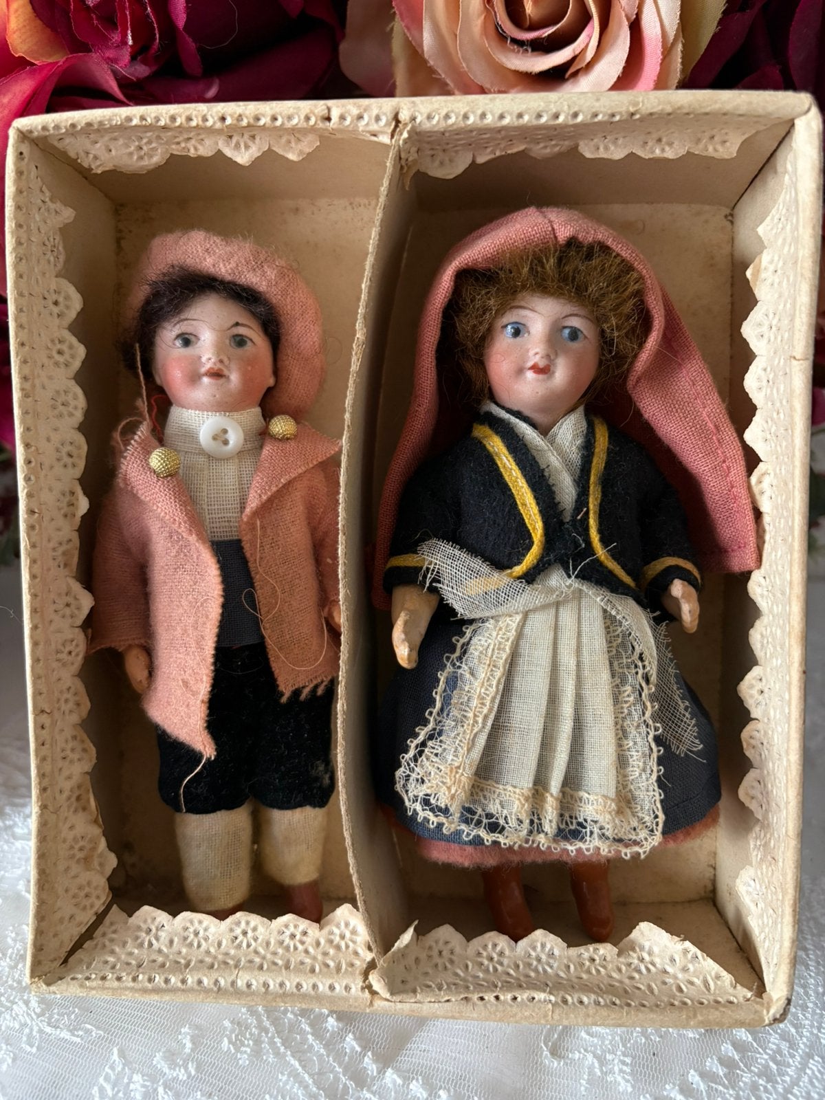 2 Antieke mignonette’s in authentiek doosje, Ophalen of Verzenden