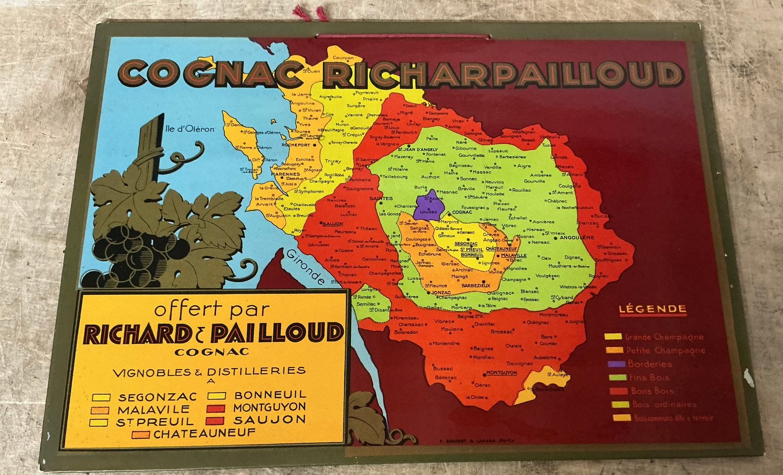 Oude reklame cognac richardpailloud, Ophalen of Verzenden, Gebruikt, Frankrijk, Overige typen