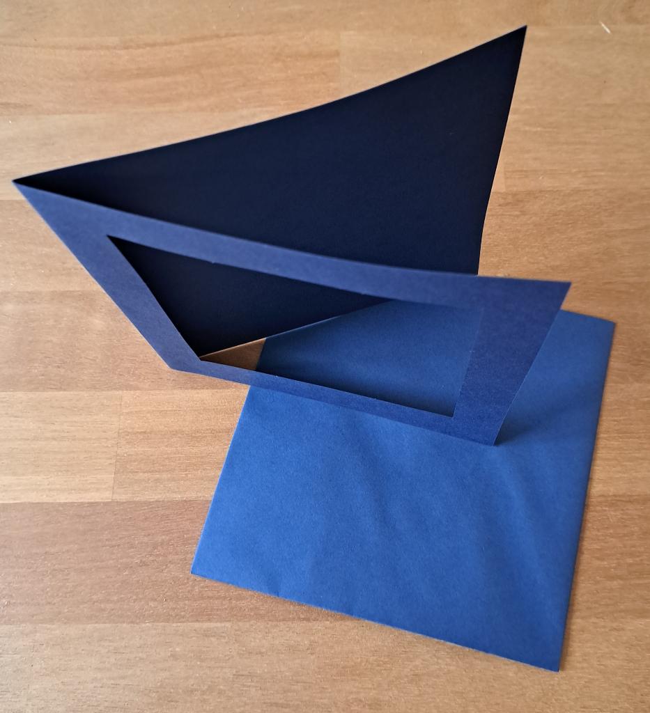 4 donkerblauwe passe partout kaarten met envelop, Ophalen of Verzenden, Nieuw, Overige thema's, Blanco kaart of Basiskaart