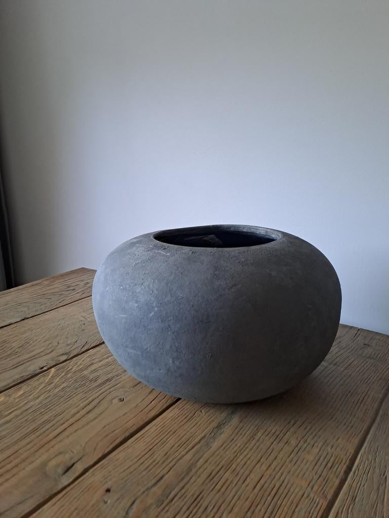Grote ronde bloempot, Ophalen, Steen, 40 cm of meer, Rond