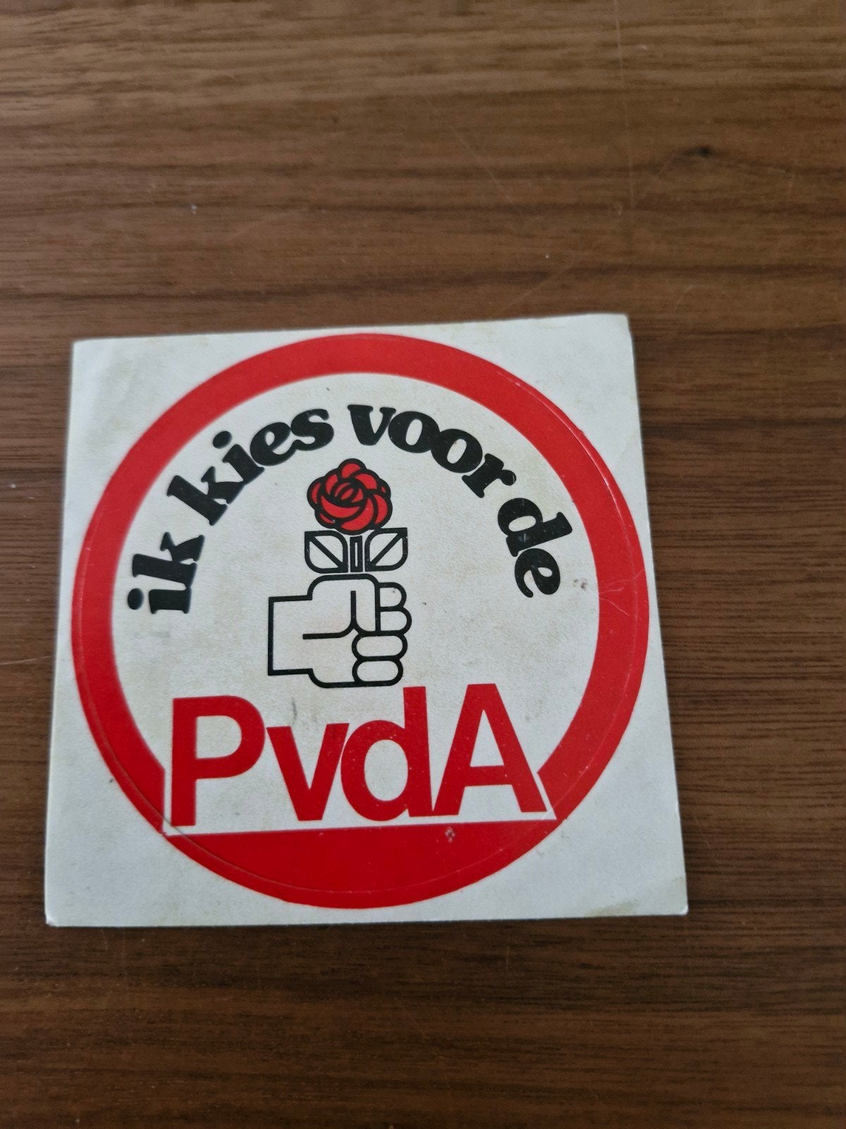 9030 Vintage PvdA Sticker - Ik kies voor de PvdA, Ophalen of Verzenden, Gebruikt, Overige typen