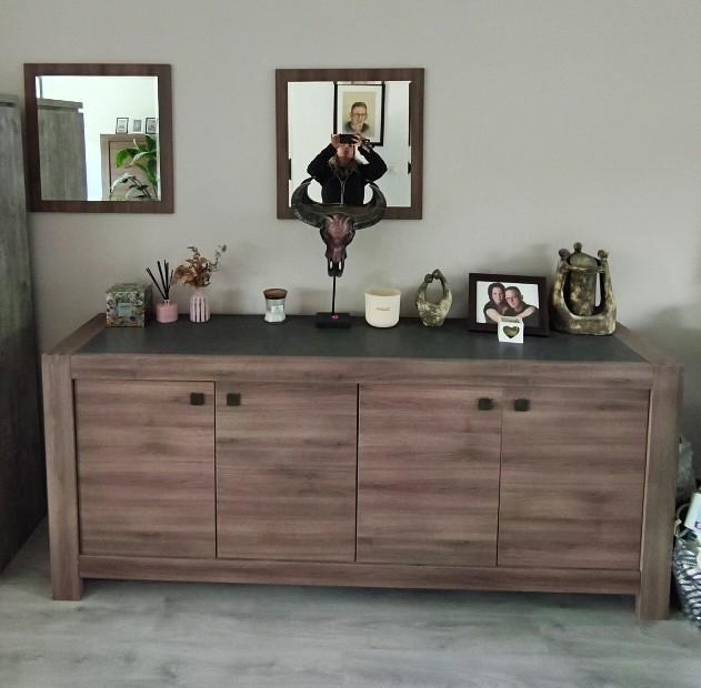 Televisiekast, Dressoir en 2 spiegels, Ophalen, Gebruikt, 200 cm of meer, Met deur(en)