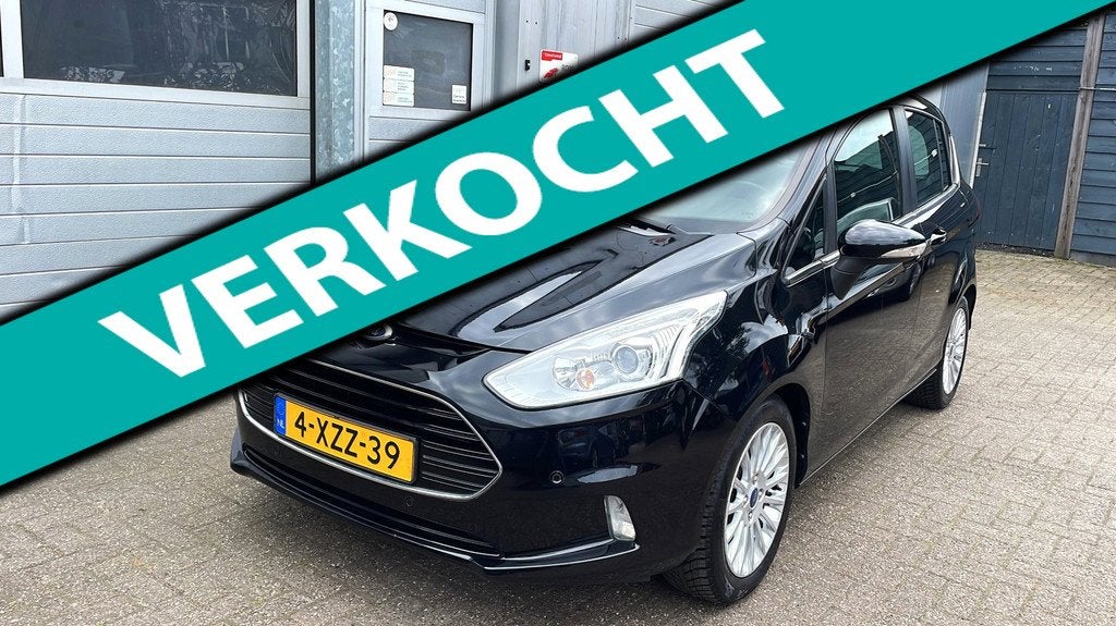 Ford B-Max 1.0 EcoBoost Titanium-Navi-Clima-Cruise-Trekhaak, Auto's, Ford, Voorwielaandrijving, Euro 5, Gebruikt, Zwart