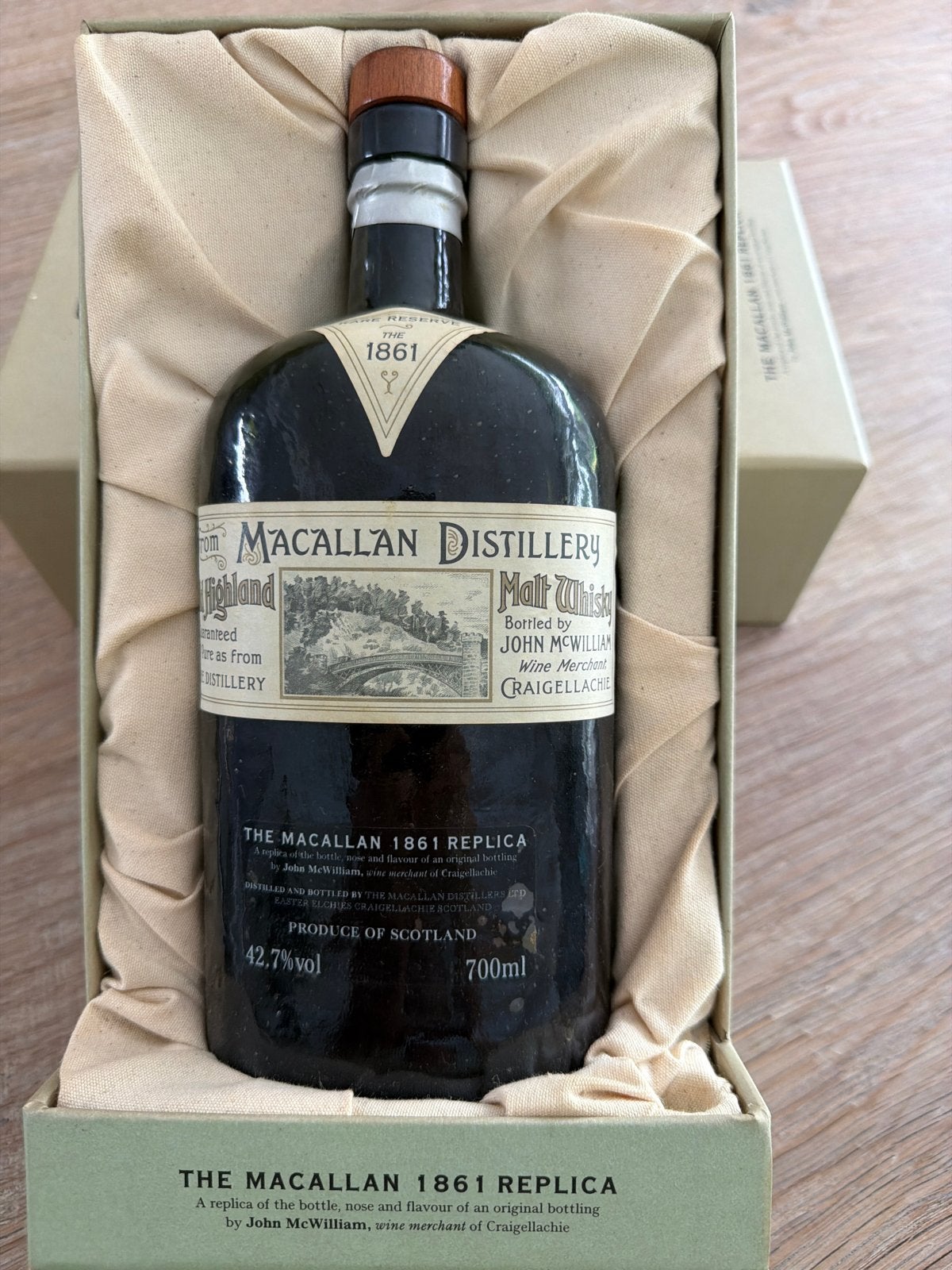 The Macallan 1861 Replica - Lege fles, Verzamelen, Wijnen, Ophalen of Verzenden, Gebruikt, Overige gebieden, Overige typen