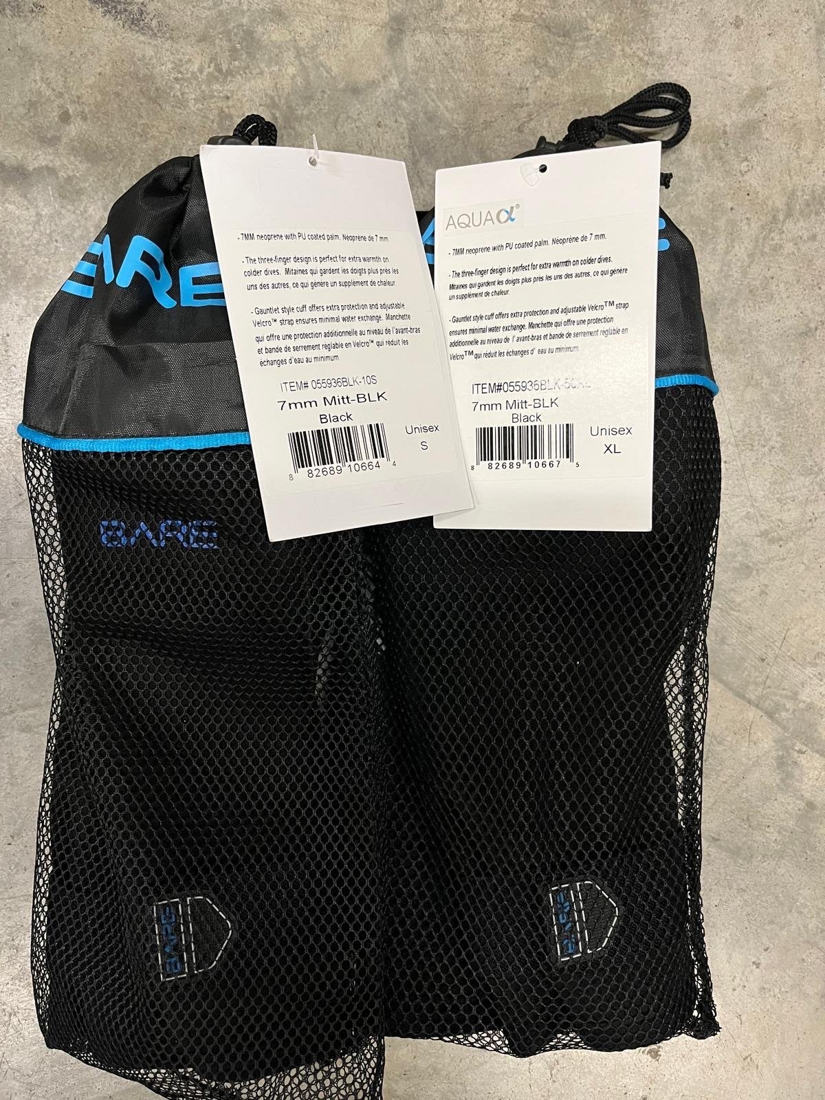 Bare 7mm Neopreen Duikhandschoenen (S & XL), Watersport en Boten, Overige typen, Nieuw, Ophalen of Verzenden, Bare sports