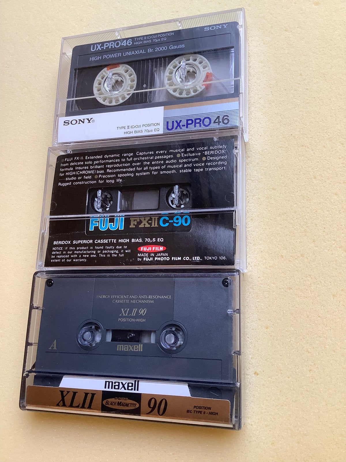 3 Cassettebandjes, bespeeld. Sony, Maxell, Fuji, Ophalen of Verzenden, Zo goed als nieuw, Overige genres, 2 t/m 25 bandjes