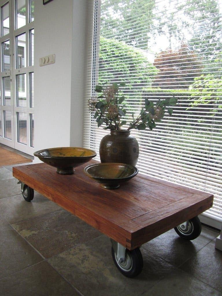 lage tafel(s) teak op wielen, Ophalen, Gebruikt, 100 tot 150 cm, Teakhout