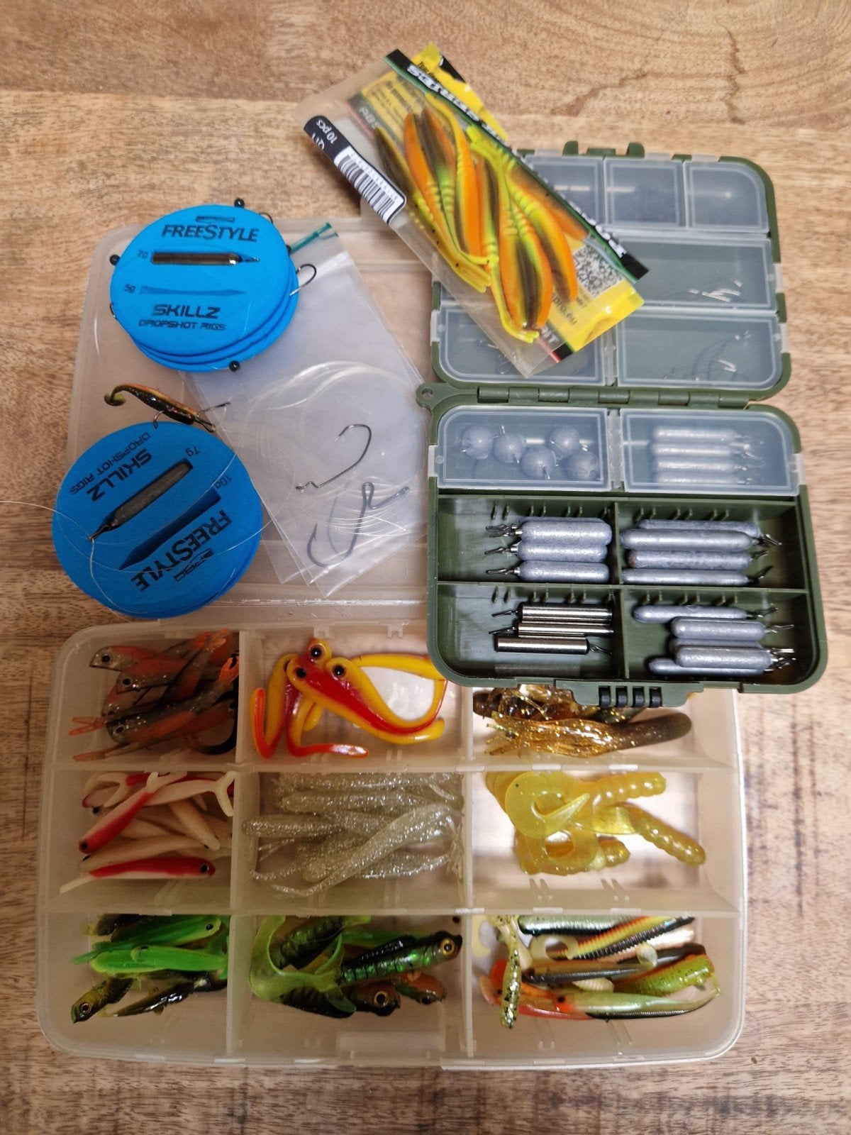 Dropshotset: Shimano molen, Fox hengel en kunstaas, Ophalen