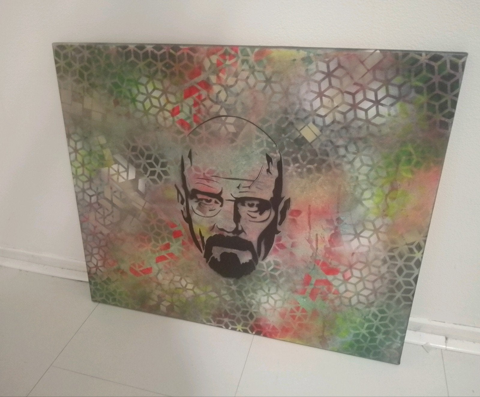 Modern schilderij Walter White (Breaking Bad) NIEUW, Antiek en Kunst, Ophalen, Film, Kunststof, Handgeschilderd