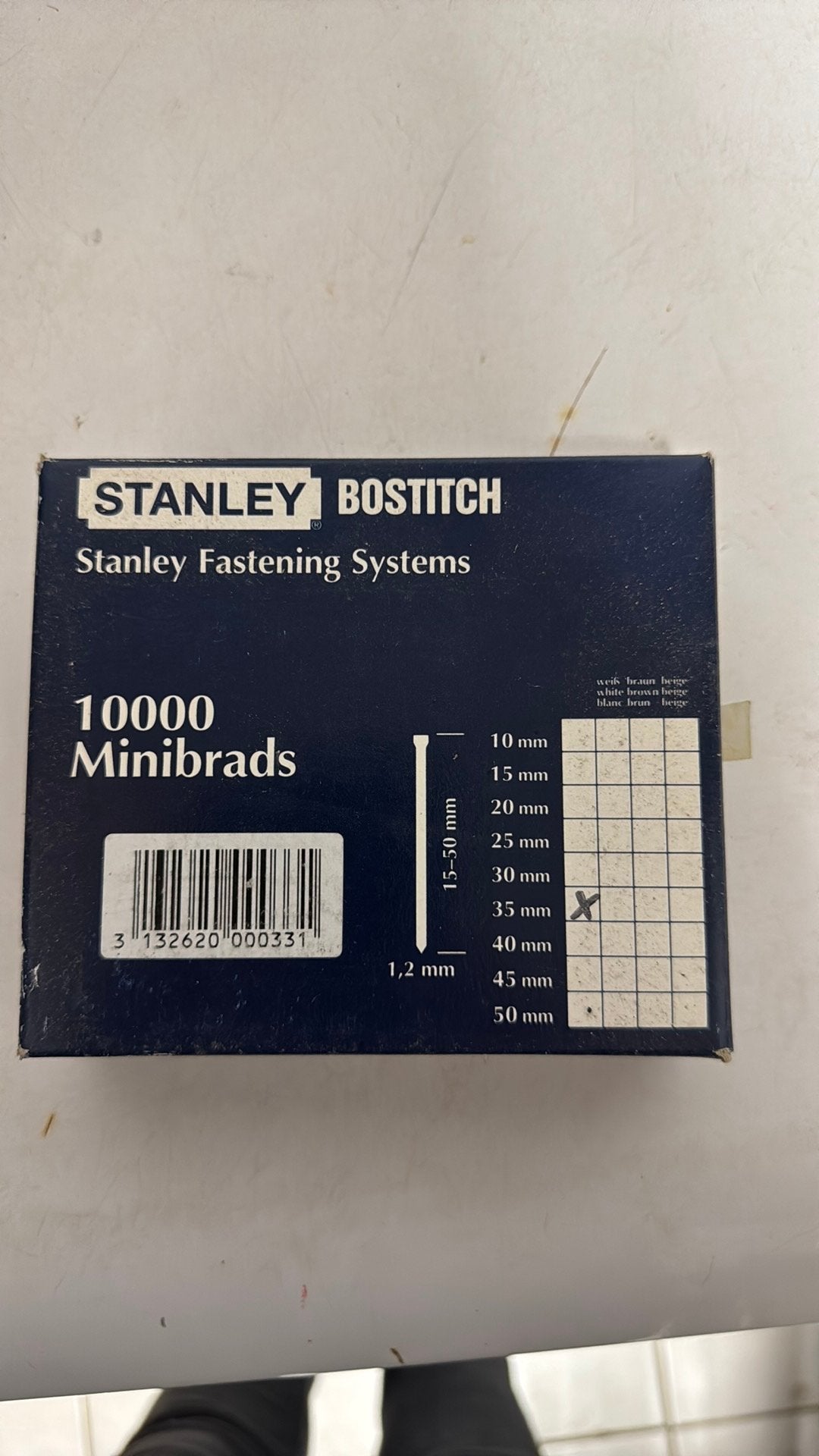 Stanley Minibrads 1.2x35mm, Ophalen of Verzenden, Nieuw