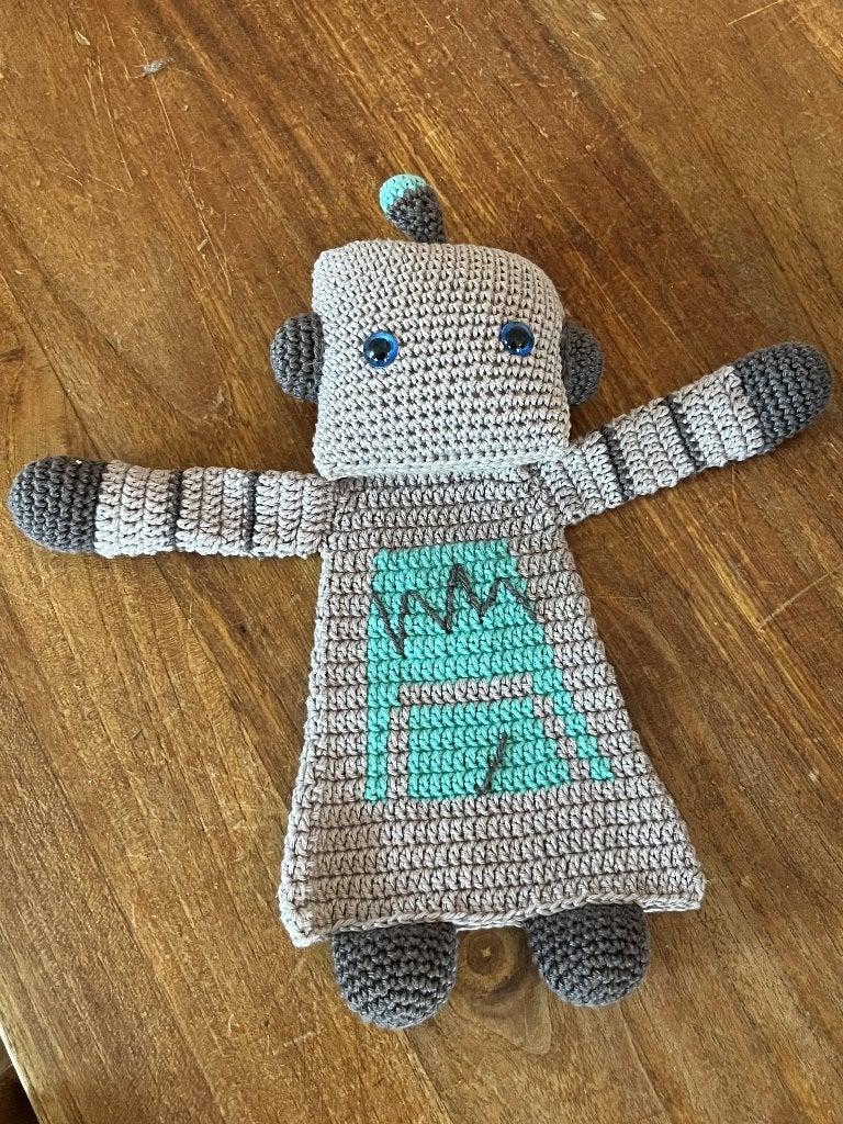 Robot knuffel gehaakt, Ophalen of Verzenden, Nieuw, Overige typen, Handgemaakt