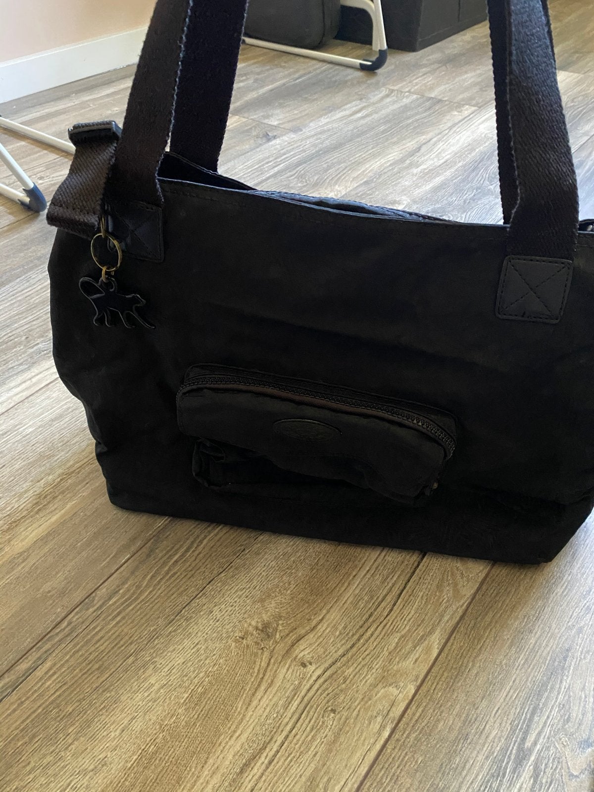 Kipling zwarte schoudertas met verschoonmatje, Ophalen of Verzenden, Gebruikt, Zwart, Schoudertasje