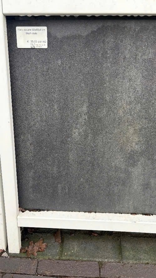 Terrastegel, patio square black slate 60x60x4, Nieuw, Ophalen of Verzenden, 10 m² of meer, Beton
