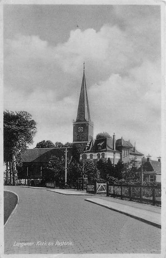 380-781-013 Langweer Kerk en Pastorie, Verzenden, Voor 1920, Friesland