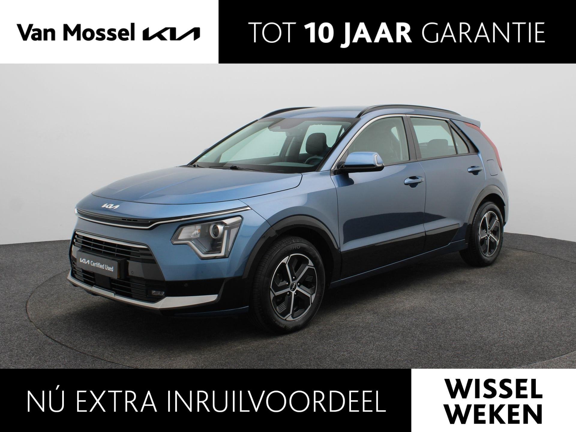 Kia Niro 1.6 GDi Hybrid DynamicLine | Navigatie | Climate Co, Auto's, Gebruikt, Euro 6, Blauw, Leder en Stof