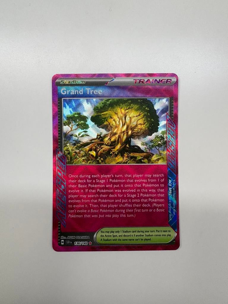Grand Tree Ace Spec - Stellar Crown 136/142 Pokémon Kaart, Ophalen of Verzenden, Zo goed als nieuw, Losse kaart, Foil