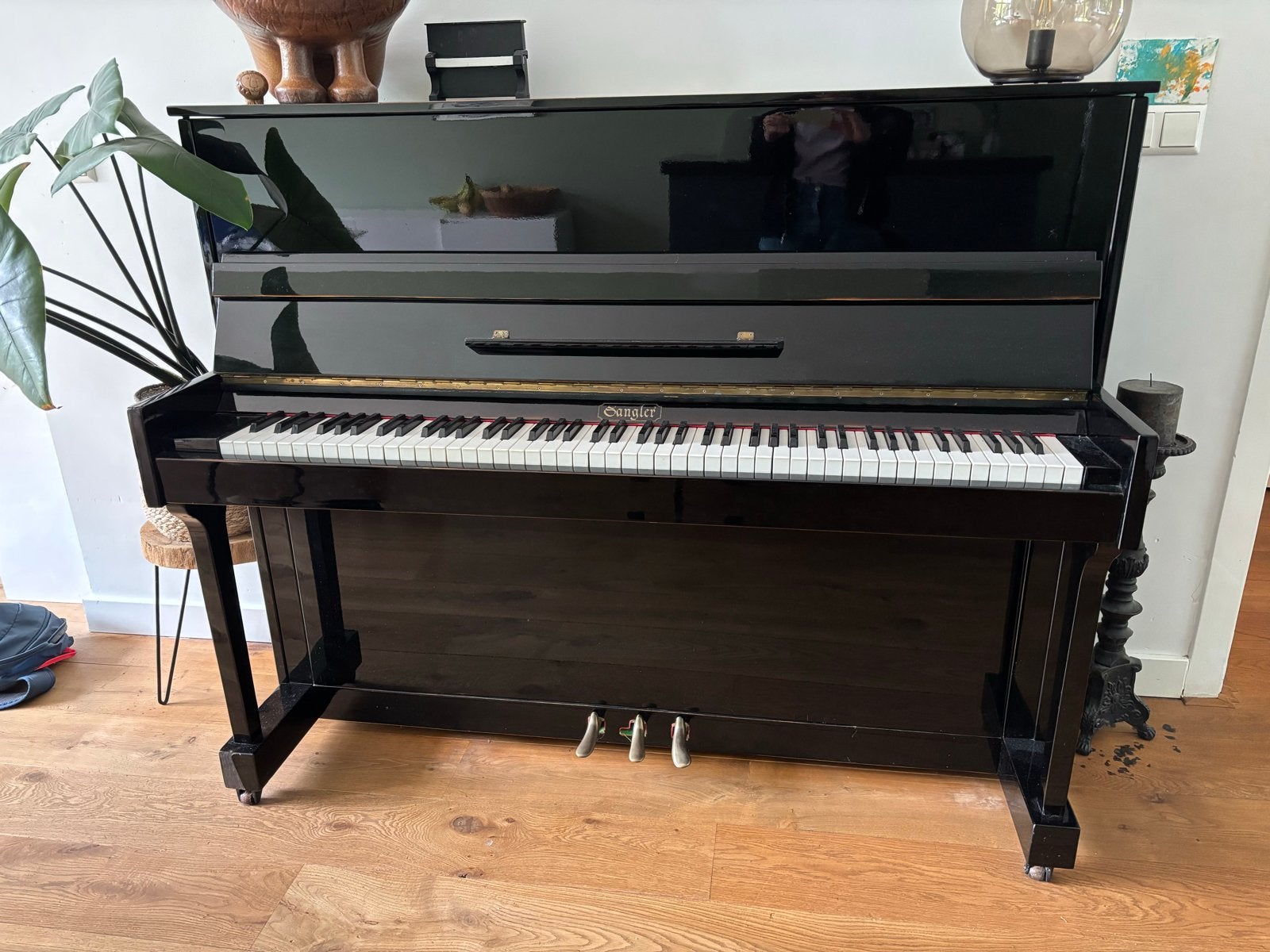 Zwarte Sangler Piano, Muziek en Instrumenten, Piano's, Gebruikt, Zwart, Ophalen of Verzenden, Piano