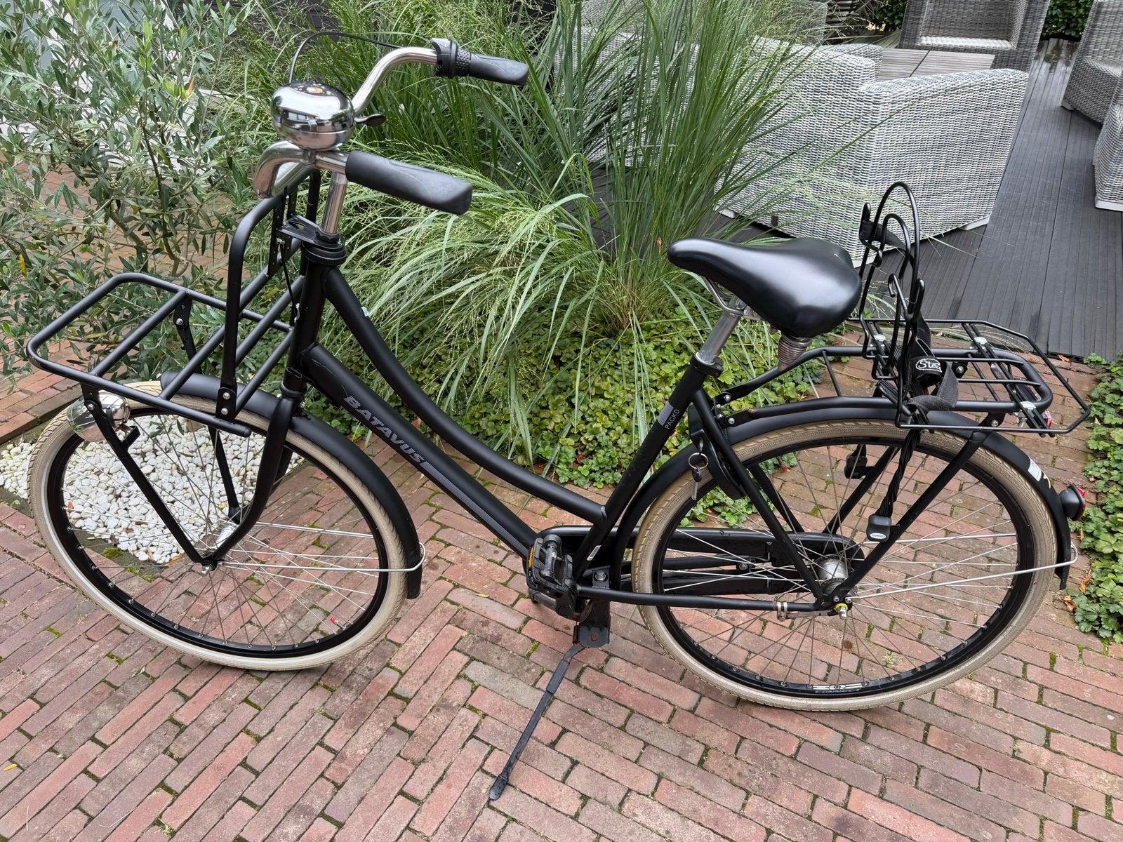 Batavus PACKD Damesfiets - Mat Zwart, 3 versnellingen, Ophalen, Terugtraprem, Versnellingen, Batavus