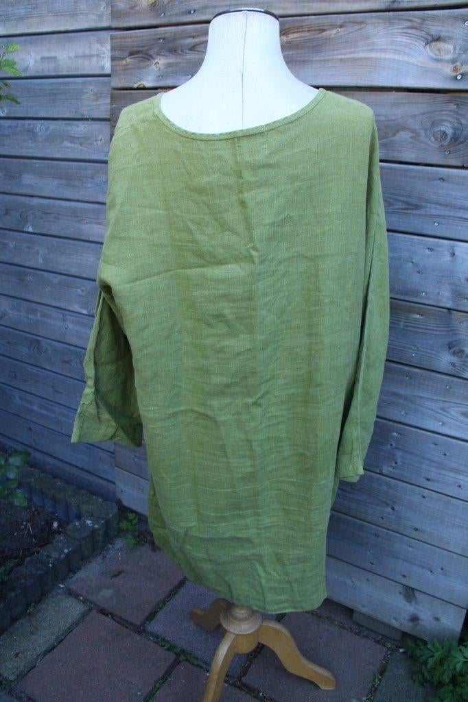 Jurk groen Completo Lino Arthurio mt xl Vaste prijs, Maat 46/48 (XL) of groter, Ophalen of Verzenden, Zo goed als nieuw, Knielengte
