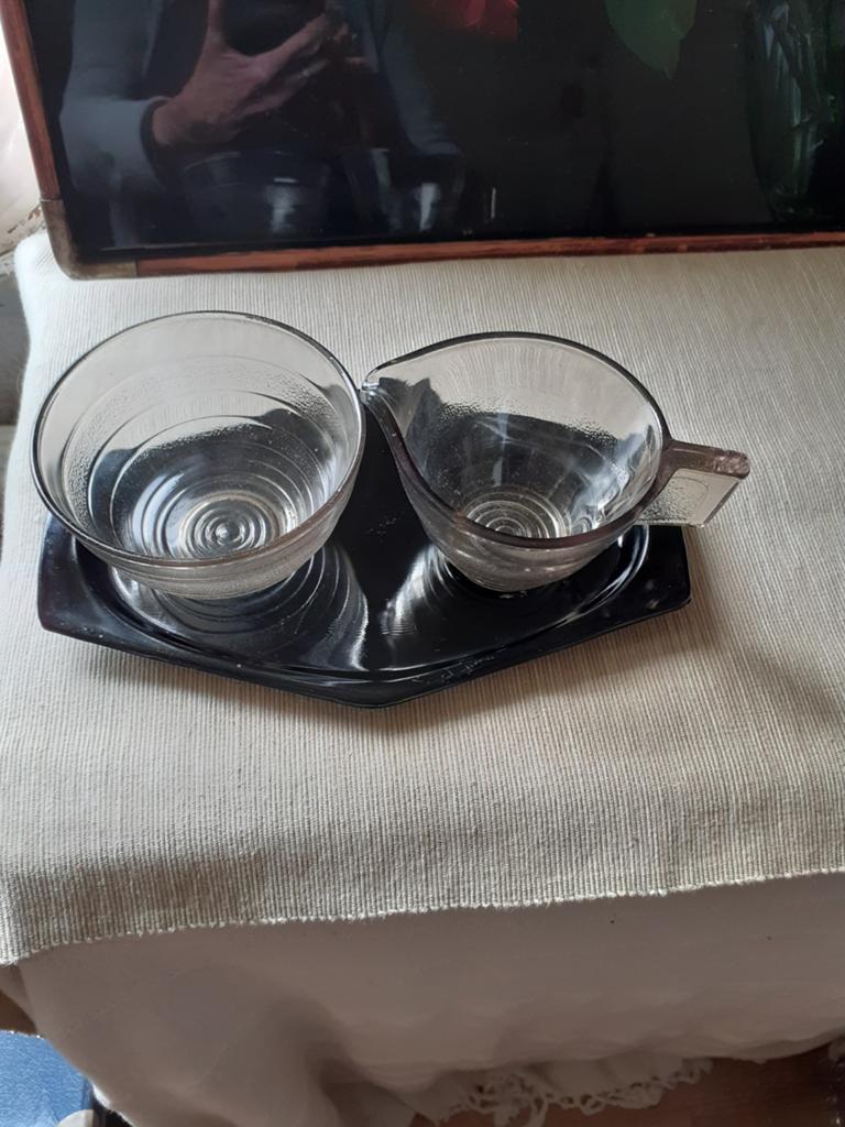 Leerdams glazen roomstelletje, Ophalen of Verzenden