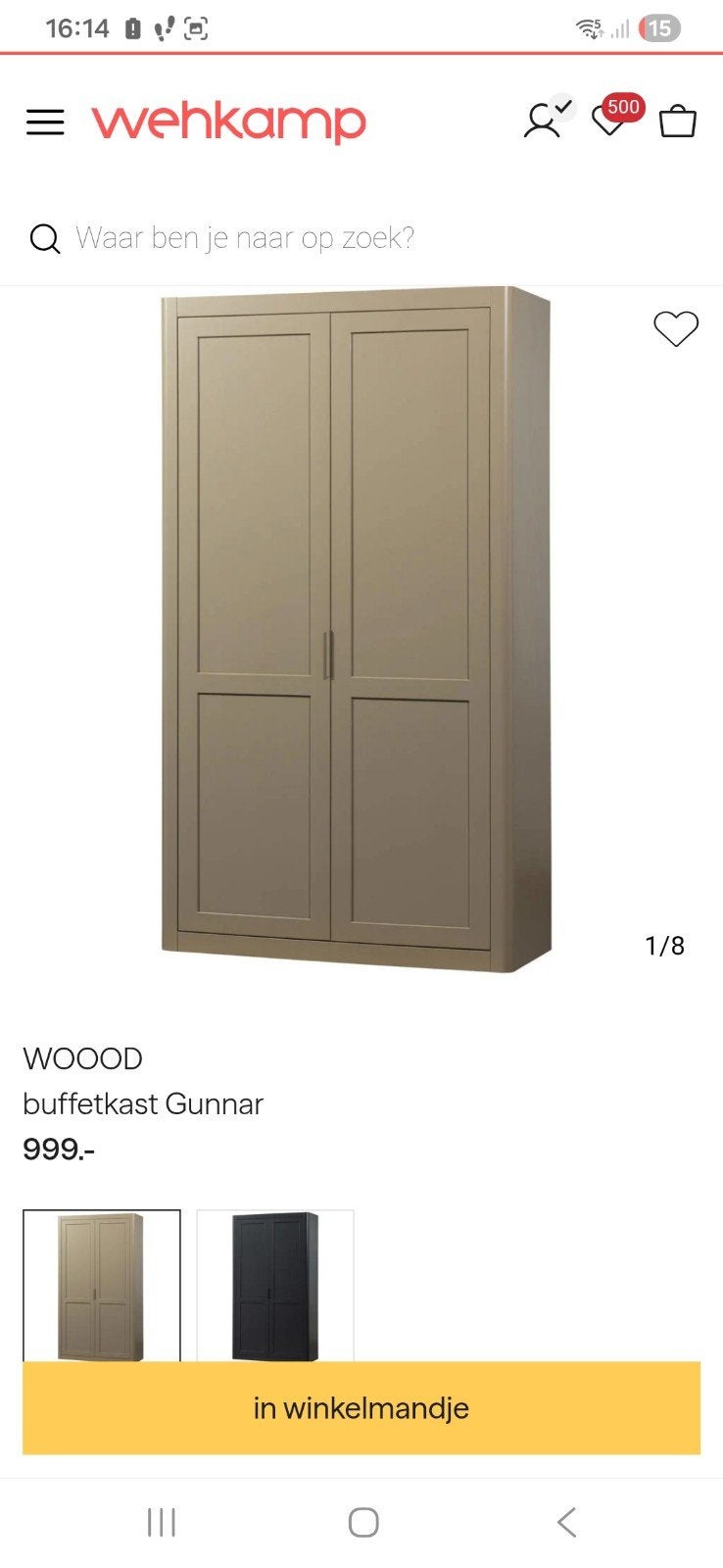 WOOD buffetkast GUNNAR massief hout, Gebruikt, 100 tot 150 cm, 200 cm of meer, Ophalen of Verzenden