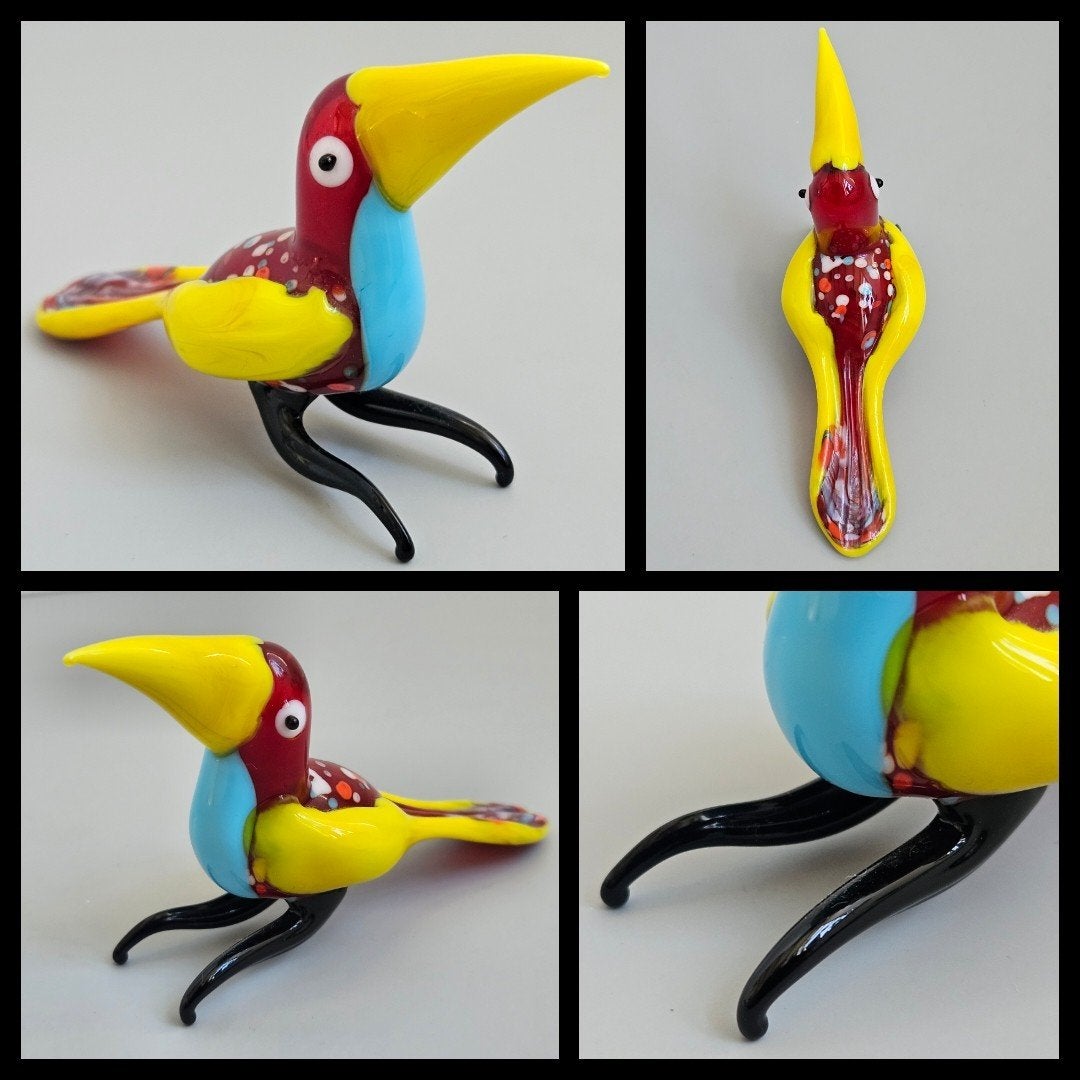 Murano stijl glazen sculptuur van een toekan,  puntgaaf, Ophalen of Verzenden
