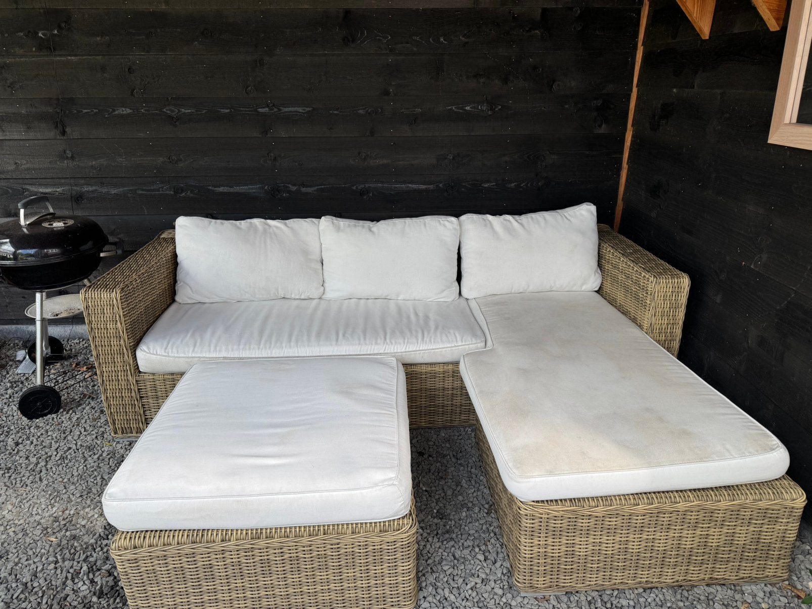 Loungeset, Tuin en Terras, Ophalen, 4 zitplaatsen, Kunststof, Gebruikt