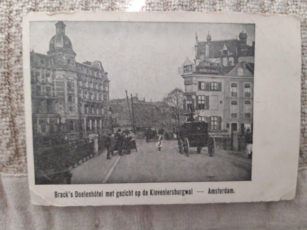 Amsterdam. Brack's Doelenhòtel, briefkaart, Ophalen of Verzenden, Voor 1920, Ongelopen, Noord-Holland