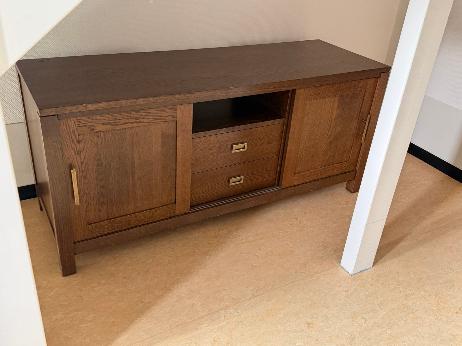 Eikenhouten dressoir met lades en deuren, Huis en Inrichting, Ophalen, Gebruikt, 100 tot 150 cm, Eikenhout