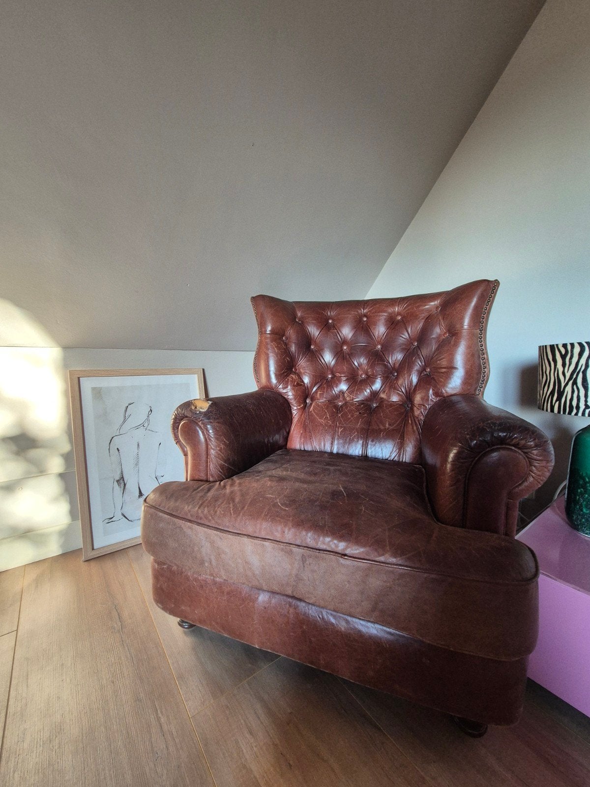 Fauteuil Chesterfield Stijl GRATIS OPHALEN, Huis en Inrichting, Fauteuils, Ophalen, Gebruikt, 75 tot 100 cm, 50 tot 75 cm
