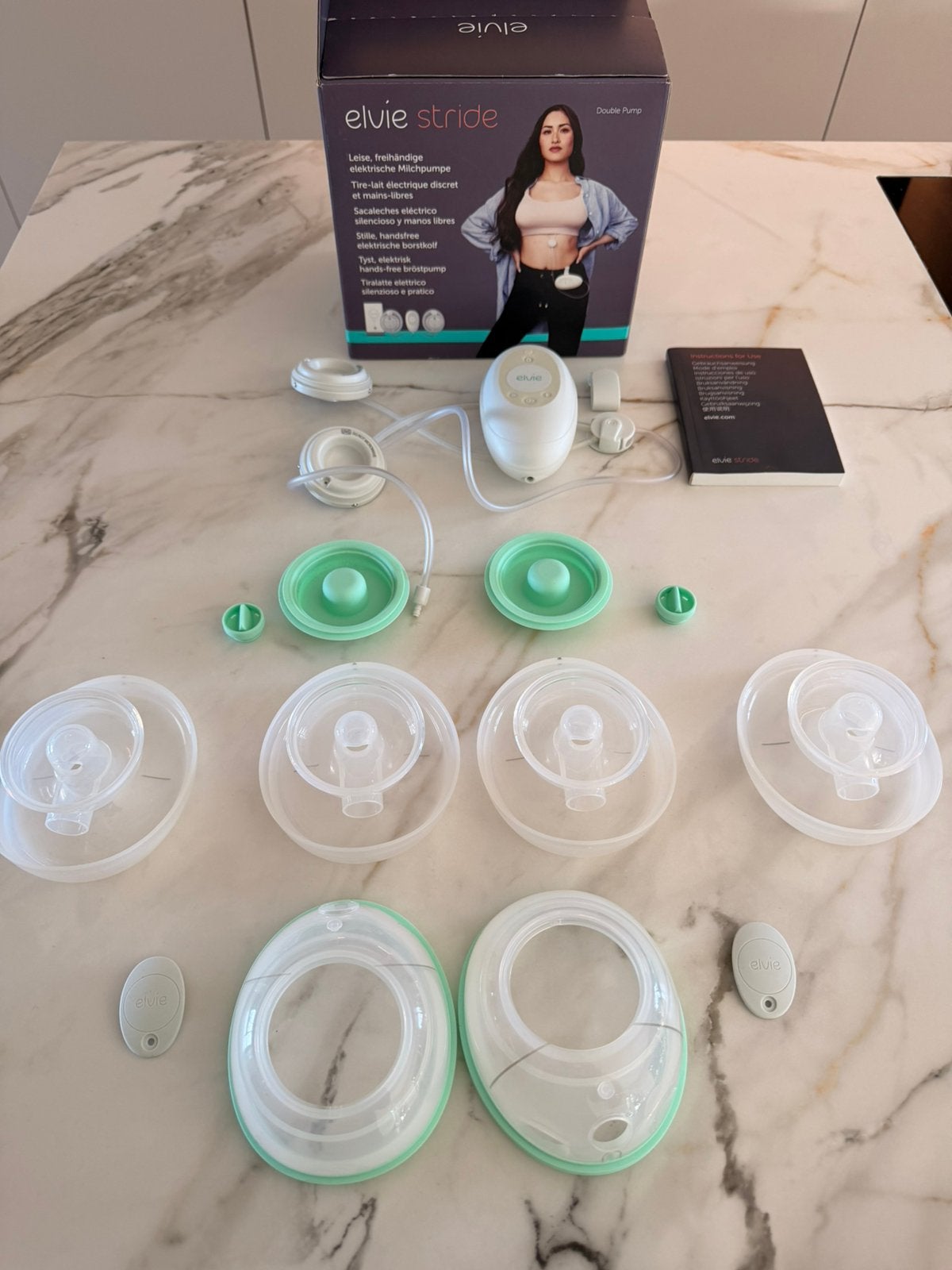 Elvie stride dubbele elektrische handsfree kolf, Kinderen en Baby's, Babyvoeding en Toebehoren, Ophalen of Verzenden, Zo goed als nieuw
