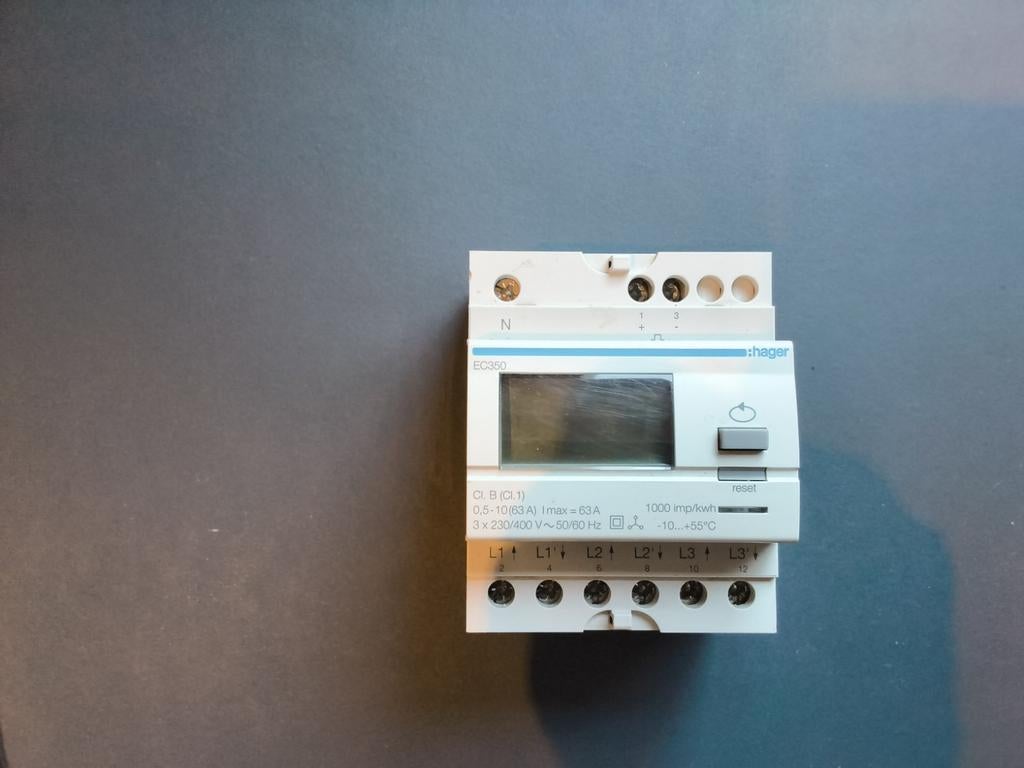 hager kwh meter 3 fase type EC350, Hobby en Vrije tijd, Ophalen