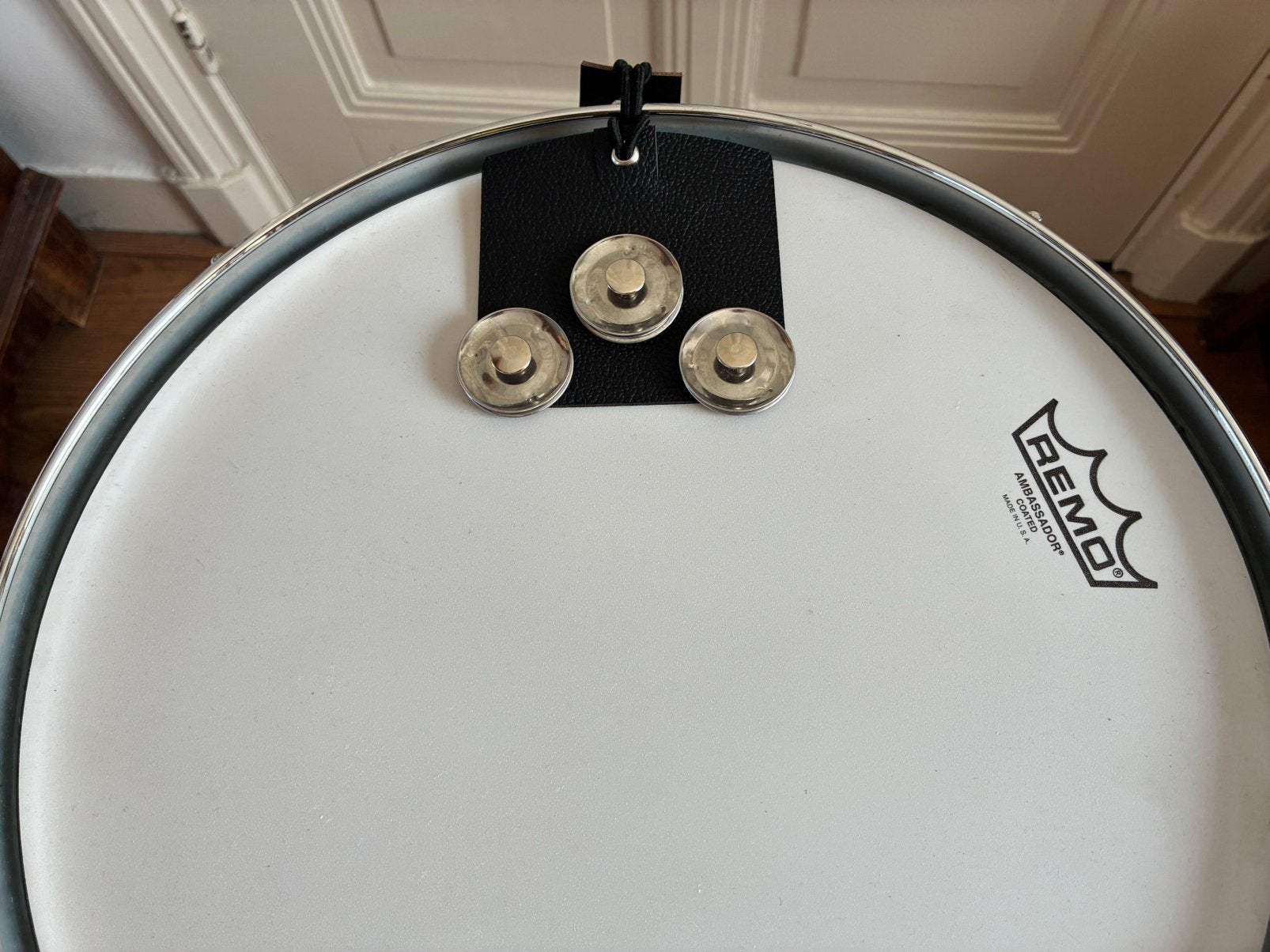 Snare Drum Demper met Jingle Effect, zwart square nr. 2, Gebruikt, Verzenden, NL, Melodische percussie