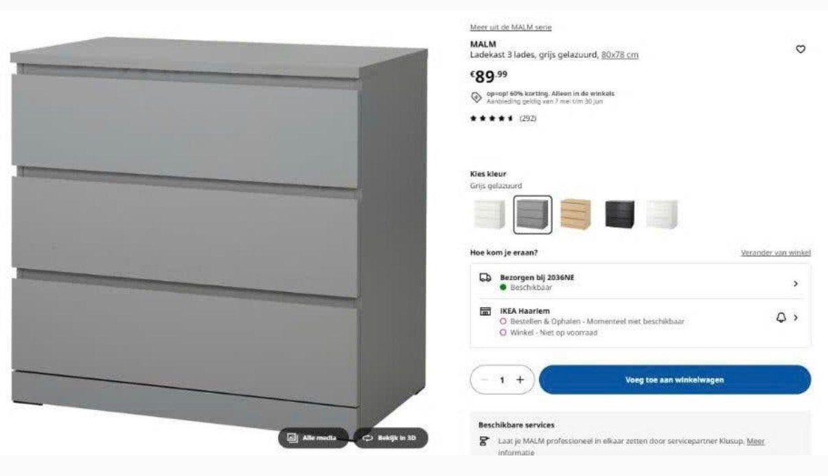 Ikea Malm kast, zie beschrijving, Ophalen, Zo goed als nieuw