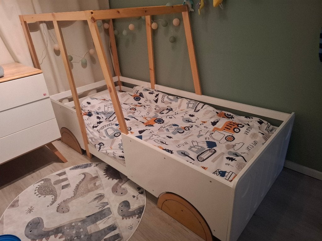 Kinderbed (Autobed), Ophalen, 85 tot 100 cm, Zo goed als nieuw, Lattenbodem